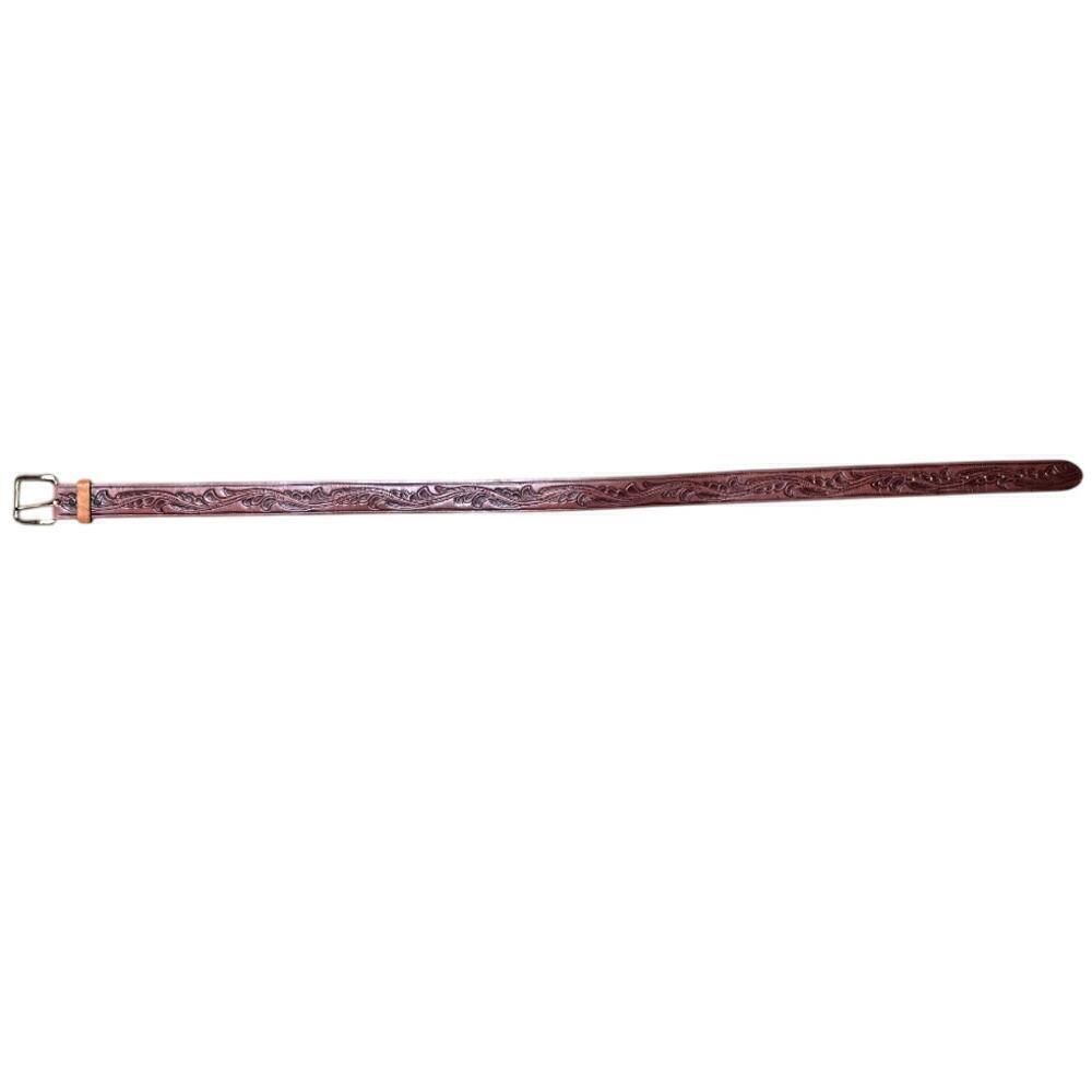 Brown Embossed Leather Belt Women's Size M Made In USA - Picture 5 of 6